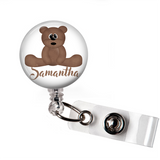 Personalized Teddy Bear | Badge Reel | P030 | Badges and Buttons Club