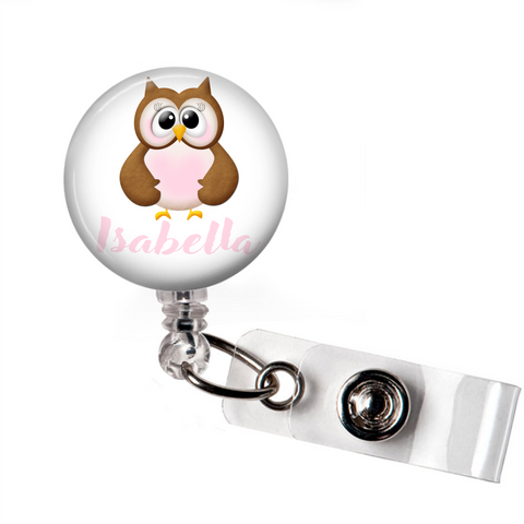 Personalized Owl | Badge Reel | P033 | Badges and Buttons Club