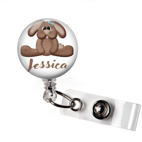 Personalized Rabbit | Badge Reel | P027 | Badges and Buttons Club