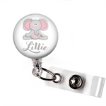 Personalized Baby Elephant | Badge Reel | P026 | Badges and Buttons Club