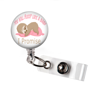 Badge Reel | You will sleep like a baby | Pink | Anesthesiologist | N025 - Badges and Buttons Club