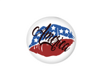 Button | Red white and blue America lips | Badges and Buttons Club