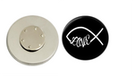 Magnetic Pin Back | Faith based love | Black Background | Badges and Buttons Club