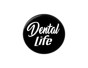 Button | Dental Life | Black Background | Badges and Buttons Club