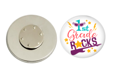 Magnetic Pin Back | 1st grade Rocks | Badges and Buttons Club