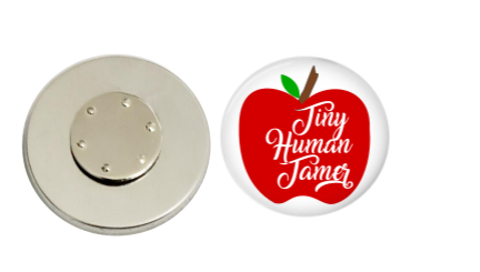 Magnetic Pin Back | Tiny Human Tamer | Badges and Buttons Club