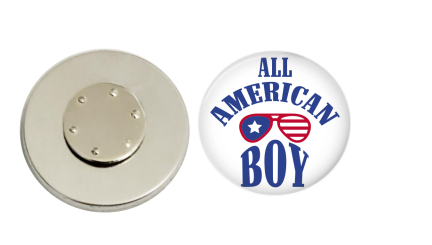 Magnetic Pin Back | All American Boy | Badges and Buttons Club