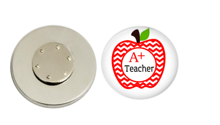 Magnetic Pin Back | A+ Teacher | Badges and Buttons Club