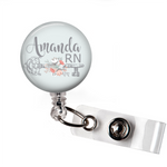 Badge Reel | Vintage Style Key | Personalized | P055 | Badges and Buttons Club