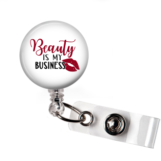 Badge Reel | Beauty is my business | White Background | N029 - Badges and Buttons Club