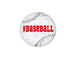 Button | Distressed Baseball | White | Badges and Buttons Club