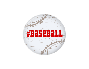 Button | Distressed Baseball | White | Badges and Buttons Club