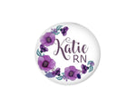 Button | Floral Wreath | Purple | Badges and Buttons Club