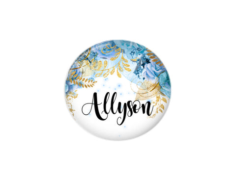 Button | Blue Floral | Badges and Buttons Club
