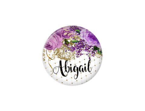 Button | Purple Floral | Badges and Buttons Club