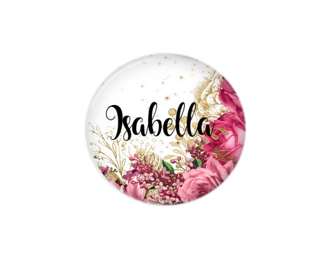 Pink Floral | Interchangeable Button | Badges and Buttons Club