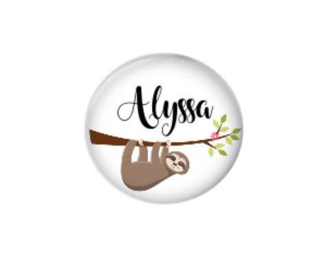 Button | Hanging Sloth | Interchangeable | Badges and Buttons Club