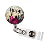 Vintage Style Red Floral | Badge Reel | P045 | Badges and Buttons Club