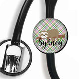 Personalized Stethoscope ID tag | Sloth| S004 | Badges and Buttons Club