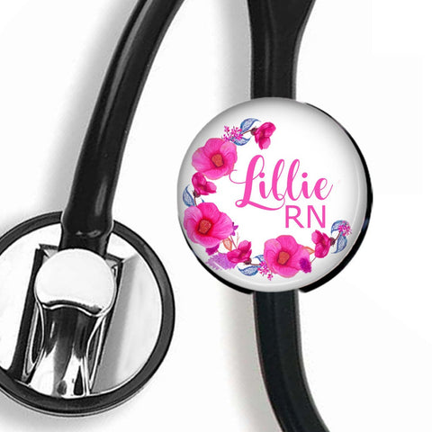 Interchangeable Personalized Stethoscope ID tag, S010 | Badges and Buttons Club