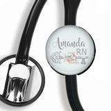 Interchangeable Personalized Stethoscope ID tag, S055 | Badges and Buttons Club