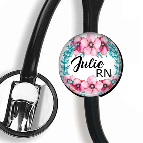 Interchangeable Personalized Stethoscope ID tag, S013 | Badges and Buttons Club