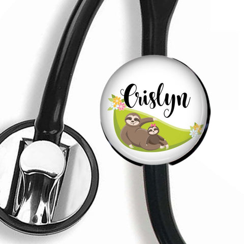 Interchangeable Personalized Stethoscope ID tag,  S014 | Badges and Buttons Club