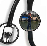 Stethoscope id Tag Add Your Photo, Interchangeable photo id tag | Badges and Buttons Club