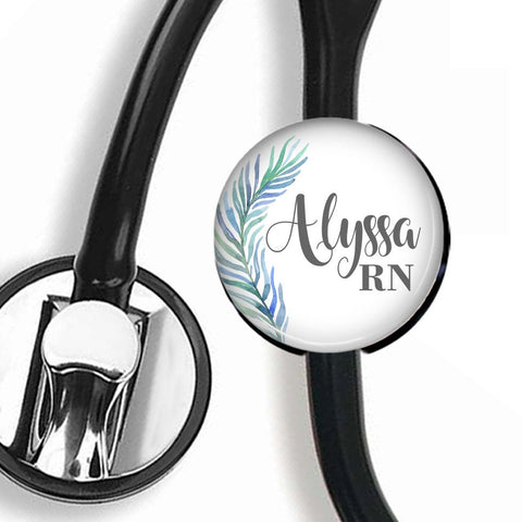 Interchangeable Personalized Stethoscope ID tag, S066 | Badges and Buttons Club
