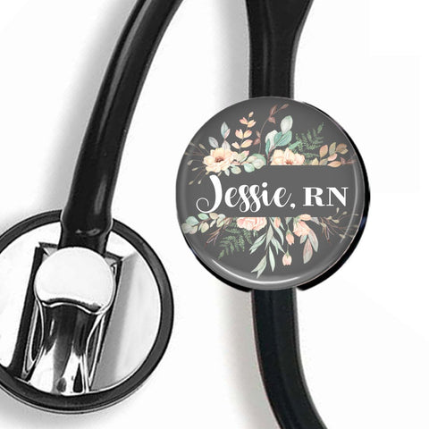 Interchangeable Personalized Stethoscope ID tag, S068 | Badges and Buttons Club